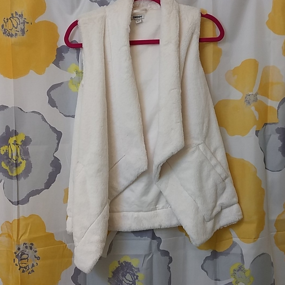 DKNY faux fur vest